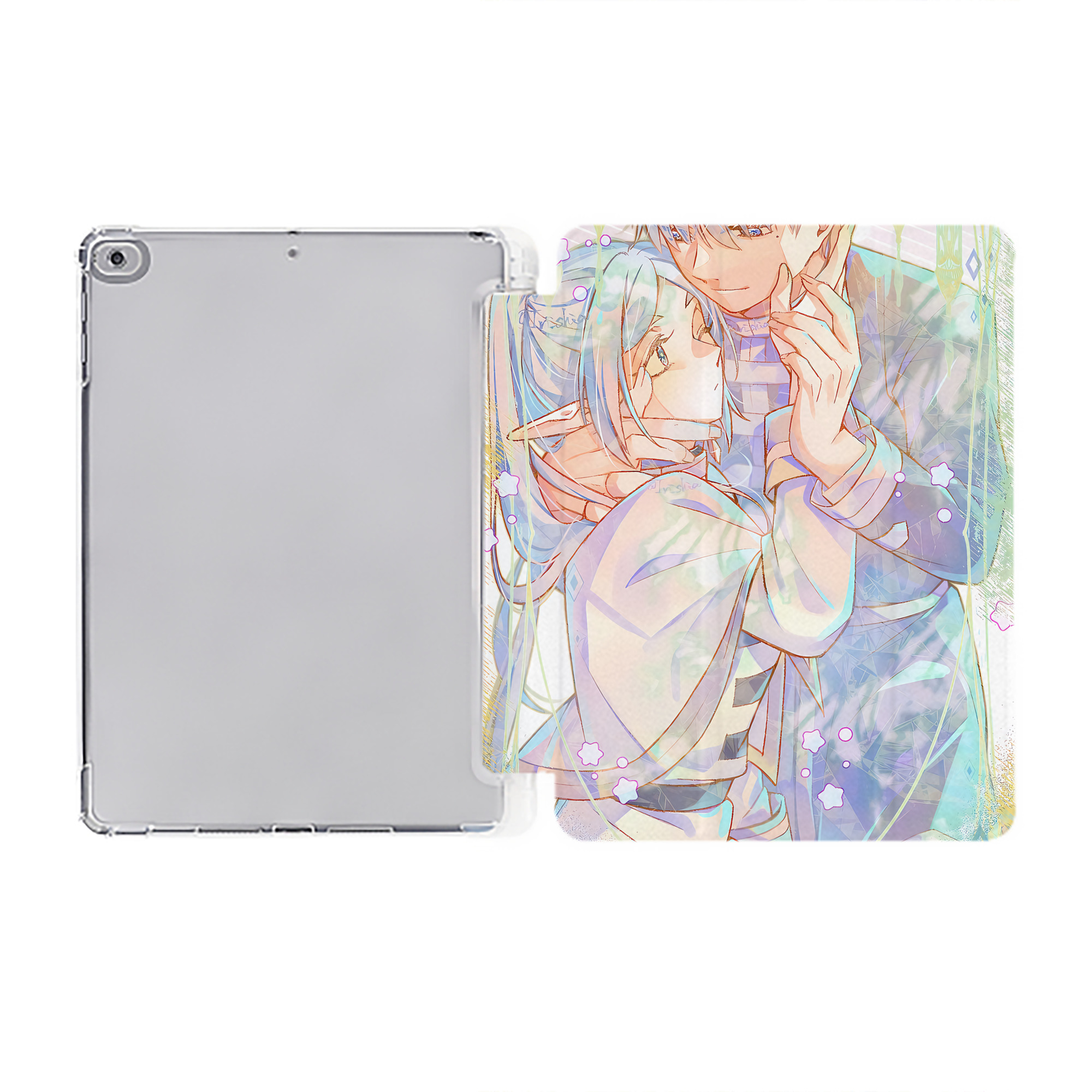 （画像用） 葬送のフリーレン Frieren IPad ケース ペン収納付き 三つ折りスタンド PUレザー×シリコン 対応機種9.5/10.5/10.9インチ